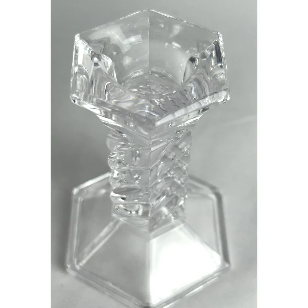 Vintage Towle Lead Crystal Candlestick Pair Made in Austria Twisted Column